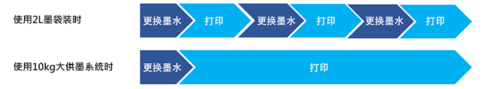 使用2L墨袋装时/使用10kg大供墨系统时