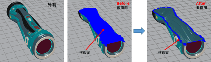 HOLLOWING（中空形状校正）：Mimaki 3D Print prep Pro