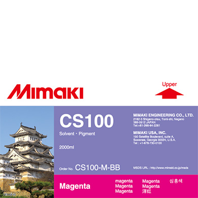 CS100-M-BB CS100 Solvent ink bottle Magenta