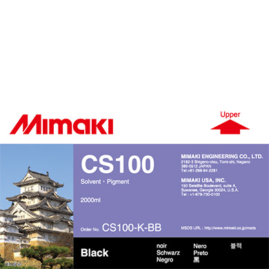 CS100-K-BB CS100 Solvent ink bottle Black
