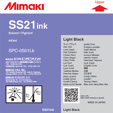 SPC-0501LK SS21 Solvent ink cartridge Light Black