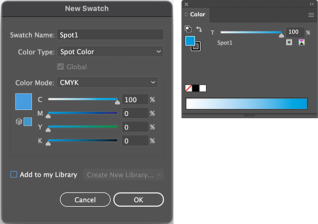 Objects with spot colors of C=0, M=0, Y=0, and K=0_