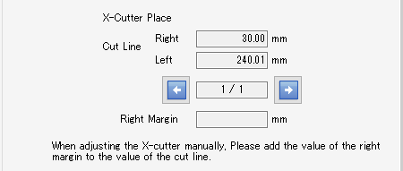 X-Cutter Place confirmation screen