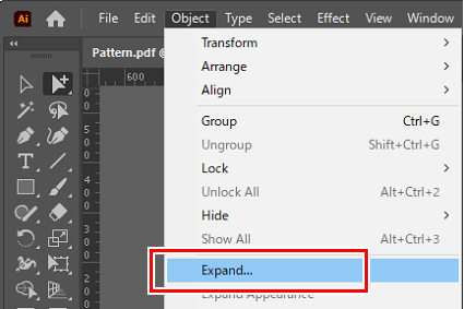 Selection screen for division and expansion