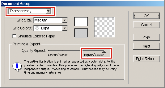 Entry screen for document settings
