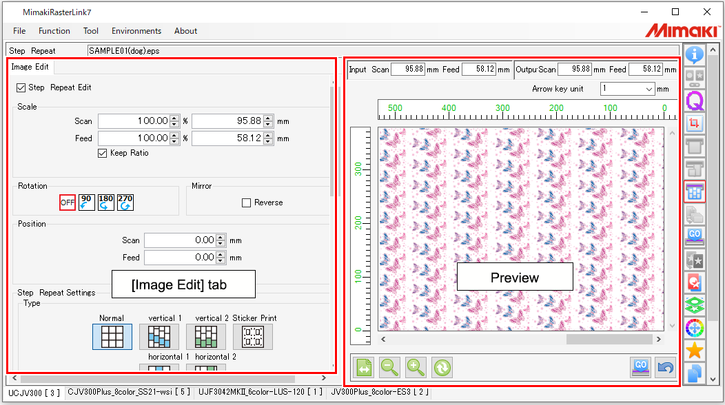 Step & Repeat screen