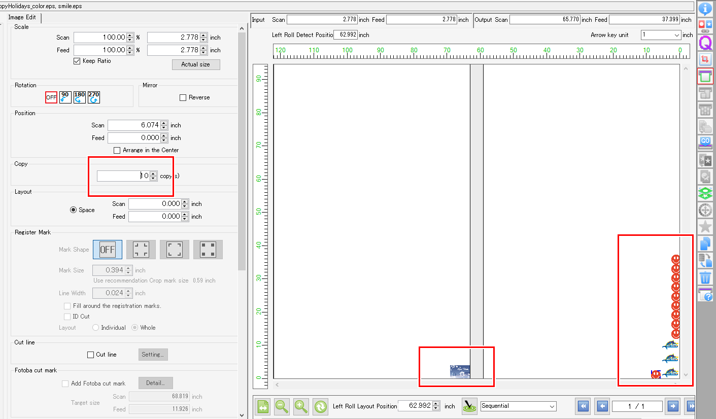 Set the number of copies.