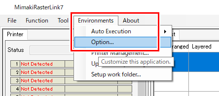 Display tab selection screen