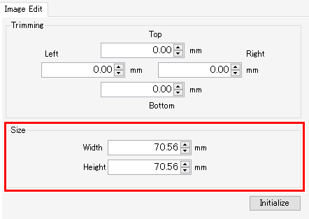 Crop size setting image
