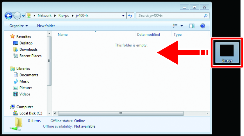 Drag and drop images into a hot folder