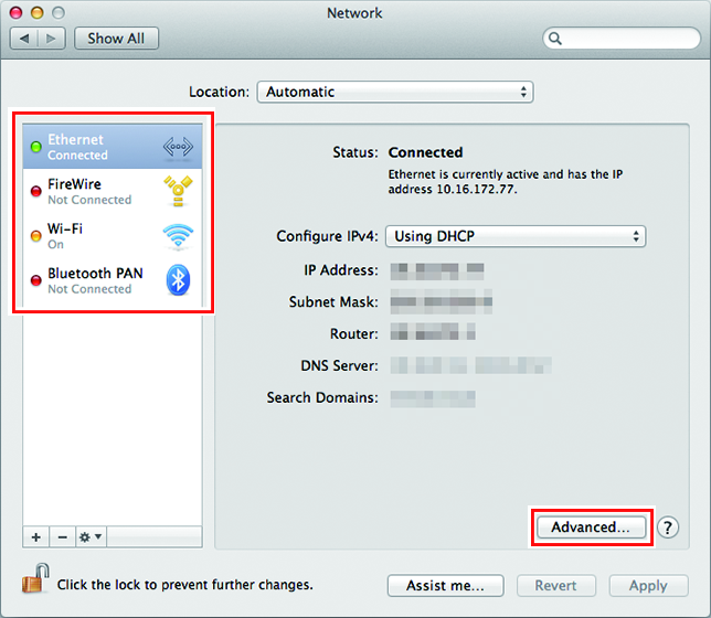 Network screen