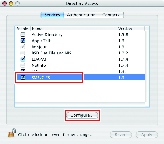 Directory Access screen